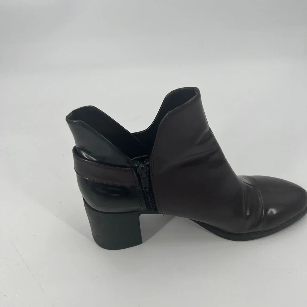 Zara black brown leather boots shoes size 38